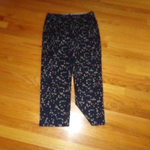 Talbots‎ Signature navy patterned pants size 4 Excellent Belt loops Waistband